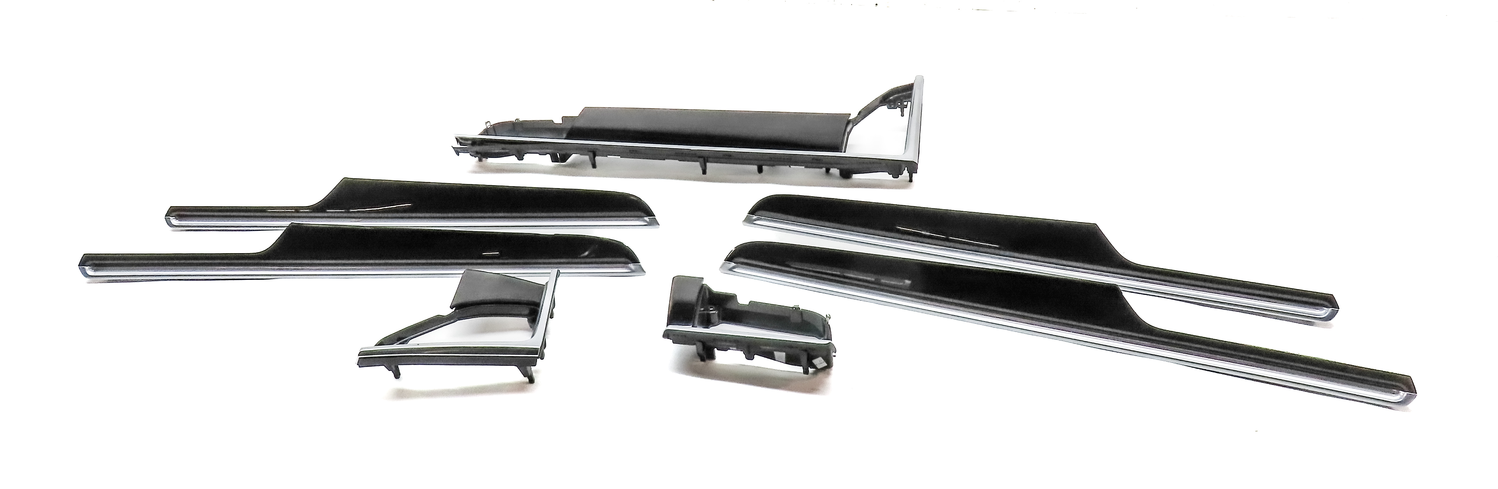 2018 PORSCHE MACAN (95B) FRONT REAR DOOR DASH CONSOLE TRIM SET (Piano Black) — exact item pictured